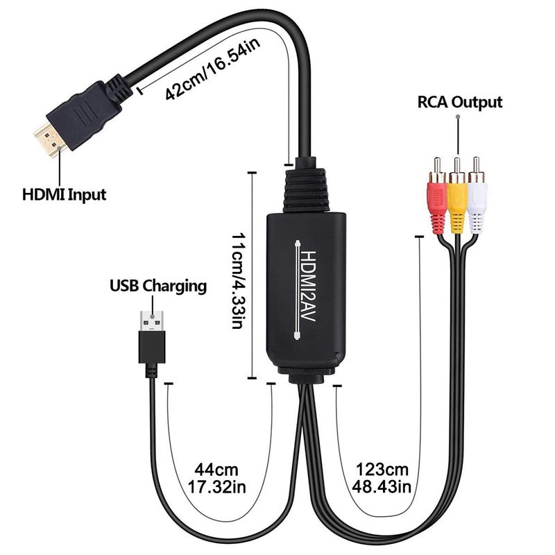 Wonlyus HDMI to RCA Cable, HDMI to RCA Converter Adapter Cable, 1080P HDMI to AV 3RCA CVBs Composite Video Audio Supports for Amazon Fire Stick, Roku, Chromecast, PC, Laptop, Xbox, HDTV, DVD - Image 5
